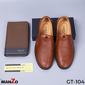 Đen & Nâu - Giày lười da mềm mang rất êm chân - Bảo hành 12 tháng - Manzo store - GT 104