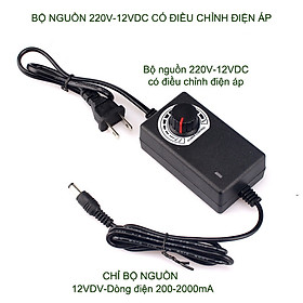 Quạt thổi khí turbo không chổi than 12VDC, bộ nguồn điều chỉnh tốc độ 220/12V, dùng cho bếp than củi