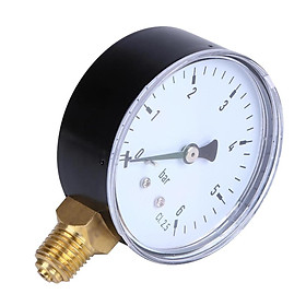 1/4" NPT Side Mount 2.3"Face 6 Bar Compressor Compressed Air Pressure Gauge