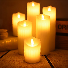 Mua Nến điện tử vỏ nhựa sáp trắng trang trí hiệu ứng chảy