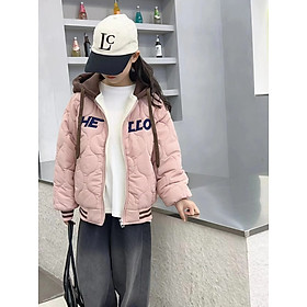 Áo Bomber bé gái size đại 5-12 tuổi thêu chữ HELLO. Áo khoác cho bé cao cấp khỏe khoắn thời trang