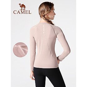 Quần áo tập yoga CAMEL của phụ nữ áo thể thao mùa thu dài tay cộng với quần áo thể dục nhung quần áo chạy bộ quần áo mùa thu và mùa đông