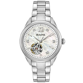 Đồng Hồ Nữ Bulova Đính Kim Cương Dây Thép Không Gỉ 96P181 - Mặt Xà Cừ (Sapphire)
