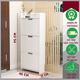 Mua  Giá Xưởng  Tủ Giày Thông Minh Lắp Ghép Tối Ưu Không Gian  Tủ Giầy Hiện Đại Cánh Lật Phong Cách Hàn Quốc Chất Liệu Gỗ Nhựa Chống Nước Tuyệt Đối Chứa Từ 6 Đến 9 Đôi Giày Dép_Lốc Xoáy