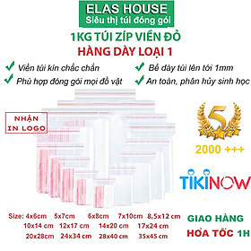 Mua Túi zip viền đỏ loại dày 1kg túi zip chỉ đỏ túi zip mini đủ size