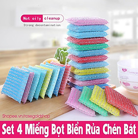 Mua Set 4 Miếng Bọt Biển Rửa Chén Bát Vệ Sinh Nhà Cửa Tiện Lợi