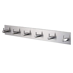 Móc Inox SUS304 6 Chấu Dán Tường Gạch Men - Kèm Keo Dán - Không Khoan Tường - HOBBY 6TV160
