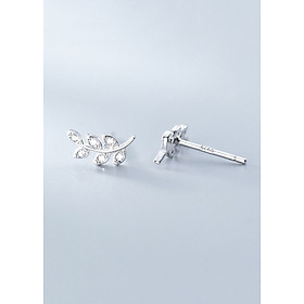 Bông Tai Nữ | Bông Tai Nữ Bạc S925 Nhành Lá Thạch Thảo B2522 - Bảo Ngọc Jewelry