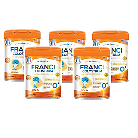 Combo 5 lon Sữa công thức FRANCI COLOSTRUM GOLD 0+ lon 800g – Tăng cường miễn dịch – đề kháng khỏe mạnh