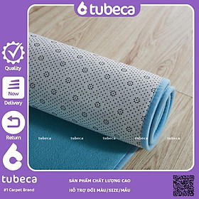 Mua Thảm Nhung Mịn Cao Cấp Trải Sàn Phòng Khách | Màu Xanh Nước Biển | Dày dặn | 2m x 1m6 | TUBECA