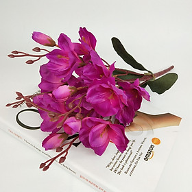 Hoa giả-Chùm 5 nhánh hoa mộc lan lụa dài 43cm với 20 bông hoa  trang trí nhà cửa quán cafe tiệc cưới