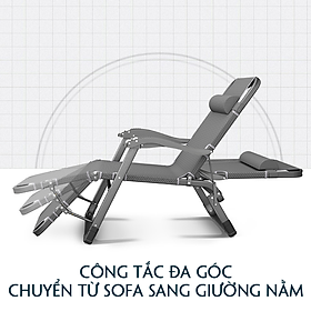 Ghế xếp đọc sách thư giãn nằm ngả thành Giường, Ghế xếp massage tay gấp gọn + Tặng nệm 4D