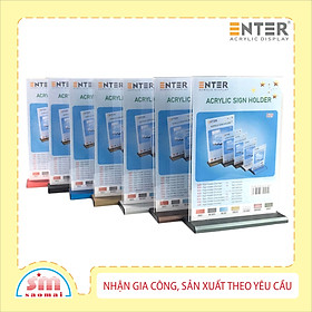 Kệ mica 2 mặt Enter E29 LR 210x300mm đế nhôm A4 đứng