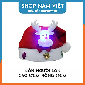 Mũ Nón Noel Biểu Tượng Giáng Sinh Có Đèn Led - Nón Tuần Lộc Lớn