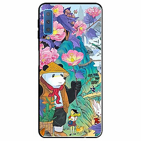 Ốp lưng dành cho samsung a7 2018 mẫu gấu cầm hoa