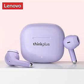 Tai nghe Bluetooth không dây Lenovo LP40pro, 300mah Low latency, Chống thấm nước, Tặng kèm hộp đựng tai nghe-Hàng chính hãng - Màu tím