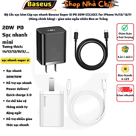 Mua Bộ Cốc sạc và Cáp sạc nhanh Baseus Super Si PD 20W CCCJGCC for iPhone 12 (Hàng chính hãng)