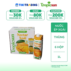 Thùng 6 hộp Nectar xoài Tropicsun x 1L