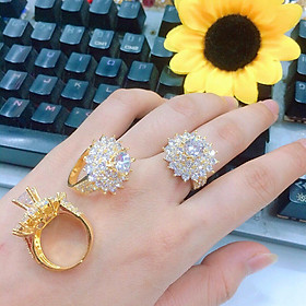 Nhẫn nữ đính xoàn dát vàng 18k mã EKH101