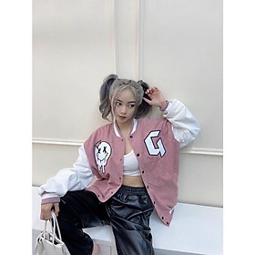 Áo Bomber Nhung Gân Thêu G Chất Nhung Mịn Đẹp Form rộng Unisex Nam Nữ Couple jacket Varsity