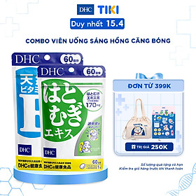 Combo Viên Uống DHC Sáng Hồng - Căng Bóng 60 Ngày (Sáng da 60 viên & Vitamin E 60 viên)