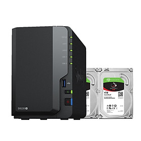 Combo: Thiết bị lưu trữ qua mạng DS220+ & 2 x Seagate HDD ST4000VN008 (Hàng chính hãng)