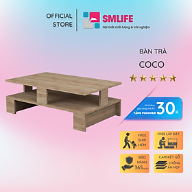 Bàn trà gỗ hiện đại SMLIFE Coco  | Gỗ MDF dày 17mm chống ẩm | D80xR50xC35cm
