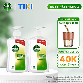 Combo 2 chai nước rửa tay Dettol kháng khuẩn - Chai 500G