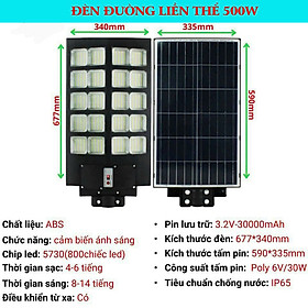 Mua Đèn Năng Lượng Mặt Trời 500w Liền Thể  800 Chip Led  Sáng Liên Tục. Đủ Công Suất