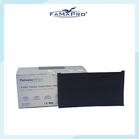 [HỘP - FAMAPRO MAX] - Khẩu trang y tế kháng khuẩn 4 lớp Famapro Max (40 cái/ hộp) - COMBO 5 HỘP - ĐEN THAN HOẠT TÍNH