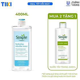 Nước tẩy trang simple Sạch sâu 400ml water boost