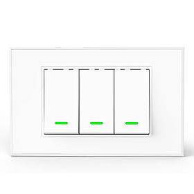 Công tắc cơ Wifi thông minh điều khiển 3 bóng đèn từ xa qua Smartphone HCN White cao cấp - Hàng nhập khẩu