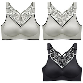 3 Plus Kích Thước Áo Ngực Kích Thước Áo Bralette Liền Mạch Nữ Áo Ngực Làm Đẹp Bướm Lưng Push Up Bra 3XL 4XL 5XL không Dây Quần Lót - XL