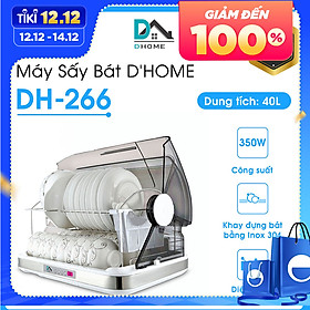 Máy Sấy, Chén Bát Chất Lượng DHOME DH-266, dung tích 40L -  Khử Trùng Bằng Tia Cực Tím - Hàng Chính Hãng