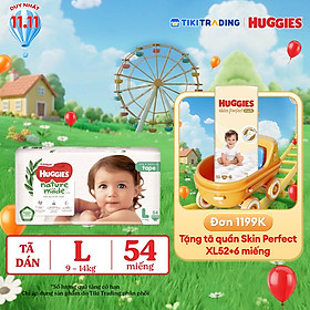 Tã Dán Siêu Cao Cấp Huggies Platinum Naturemade L54 (54 Miếng)
