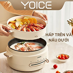 Mua Nồi lẩu điện đa năng YOICE dung tích lên đến 4l  sử dụng nấu lẩu  chiên  xào  luộc  hấp  độ bền cao -YDHG16 - HÀNG CHÍNH HÃNG