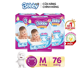 Combo 3 tã dán Bobby đệm thun thấm mồ hôi