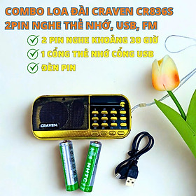 Mua Loa Nghe nhạc USB  thẻ nhớ Craven 836 2pin (màu ngẫu nhiên) - hàng nhập khẩu
