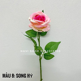 Mua Hoa giả - Hoa Hồng Nhung Havi 1 bông (65cm)  trang trí bền  đẹp  ảnh thật
