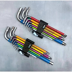 Bộ khóa lục giác thép không gỉ nhiều màu sắc 3950/9 Hex-Plus Multicolour Stainless 1 L-key set, metric, stainless Wera 05022669001