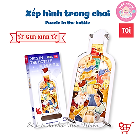 Đồ chơi xếp hình puzzle trong chai Pet in the Botte và Tiệc trà nữ thần bằng Acrylic trong suốt - Hãng TOI WORLD
