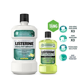 Nước súc miệng Listerine trắng sáng 750ml Tặng 1 trà xanh 250ml 101058744