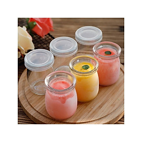 Hình ảnh Bộ 6 Hũ Làm Sữa Chua Pudding Bằng Thủy Tinh Có Nắp Tiện Ích Hàng VNCLC