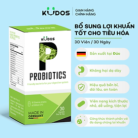 TPBVSK Viên uống men vi sinh KUDOS PROBIOTICS bổ sung lợi khuẩn đường ruột, tốt cho hệ tiêu hóa (30 viên/hộp)