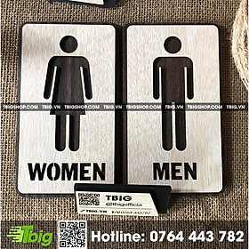 Bộ bảng kích thước toilet Men - Women 2 lớp dán tường