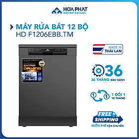 Máy rửa bát 12 bộ Hòa Phát HD F1206EBB.TM - Bảo hành 36 tháng - Hàng chính hãng