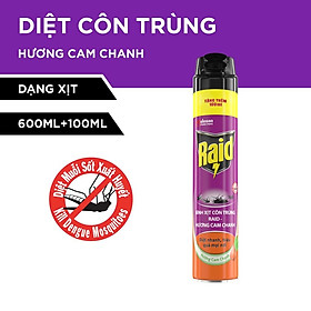 SHIP NHANH Bình Xịt Côn Trùng RAID Hương Cam Chanh 600ML + Tặng Thêm 100ML