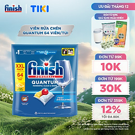 Viên Rửa Chén Bát Finish Powerball Quantum Powerful Clean & Shine 64 viên