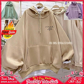 ÁO HOODIE - ÁO KHOÁC NỈ NGOẠI Form Dơi Tay Phồng (HD2360 - Simple Style - Ảnh Thậ)