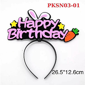 Băng Đô Cài Đầu Happy Birthday Có Đèn LED Phụ Kiện Chụp Hình Sinh Nhật Siêu Kute Cho Em Bé Người Lớn - PKSN03